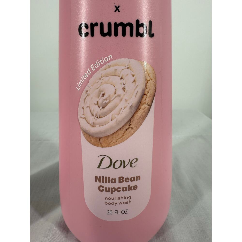 NEW-Limited Edition Crumbl x Dove Nilla Bean Cupcake Body Wash 2Pack - Picture 2 of 3